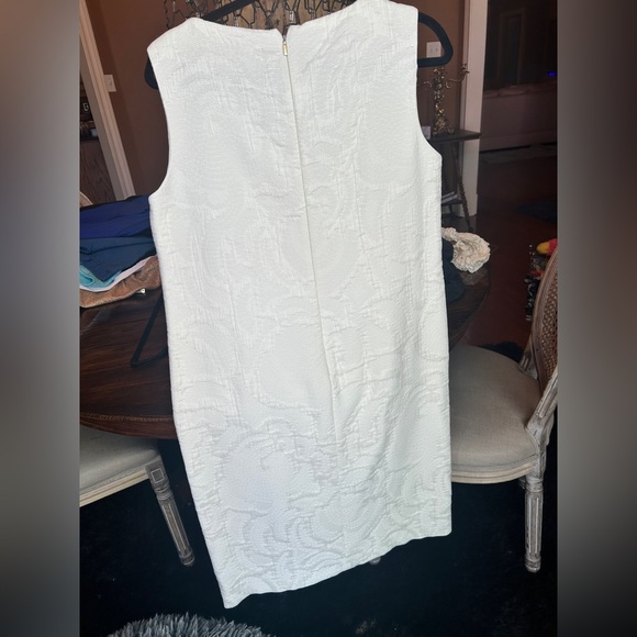 MaxMara White Sleeveless Mock Neck Sheath Dress - Picture 3 of 8